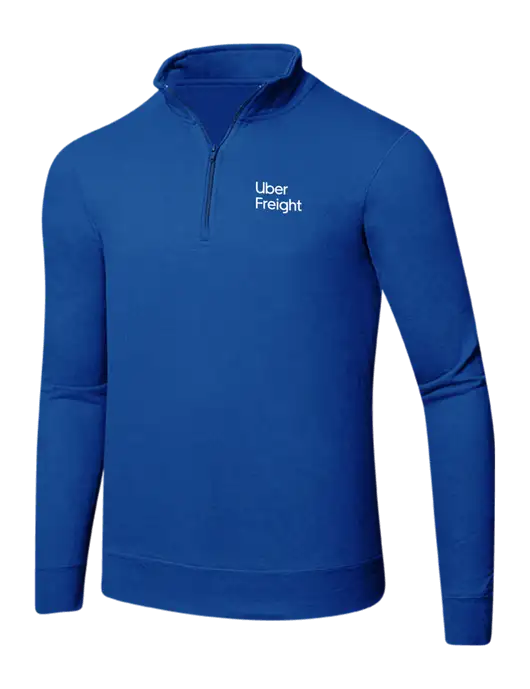True Royal 8.5 oz Ring Spun 1/4 Zip Pullover Sweatshirt w/Uber Freight Logo