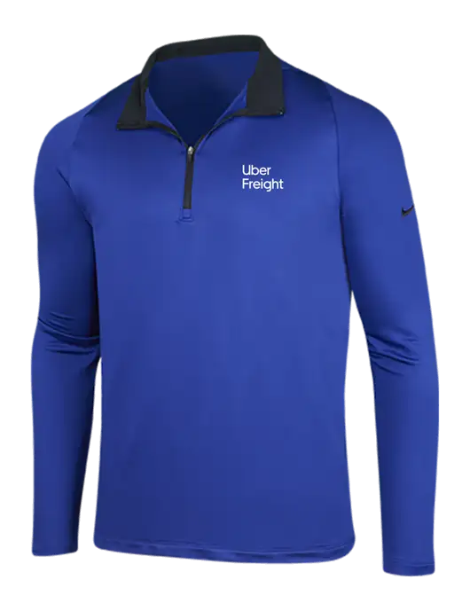 NIKE Deep Royal/Black Dry-Fit Stretch 1/2 Zip Cover-Up w/Uber Freight Logo
