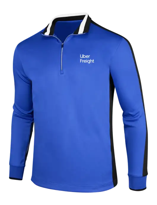 NIKE Game Royal/Black/White Dry-Fit 1/2 Zip Cover-Up w/Uber Freight Logo
