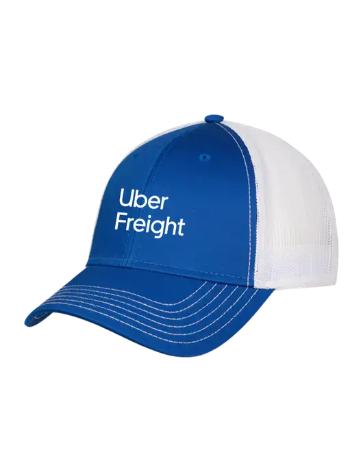 Royal & White Mesh Trucker Cap Snap Back w/Uber Freight Logo