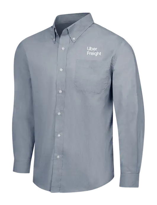 Navy Frost Crosshatch Easy Care Shirt w/Uber Freight Logo