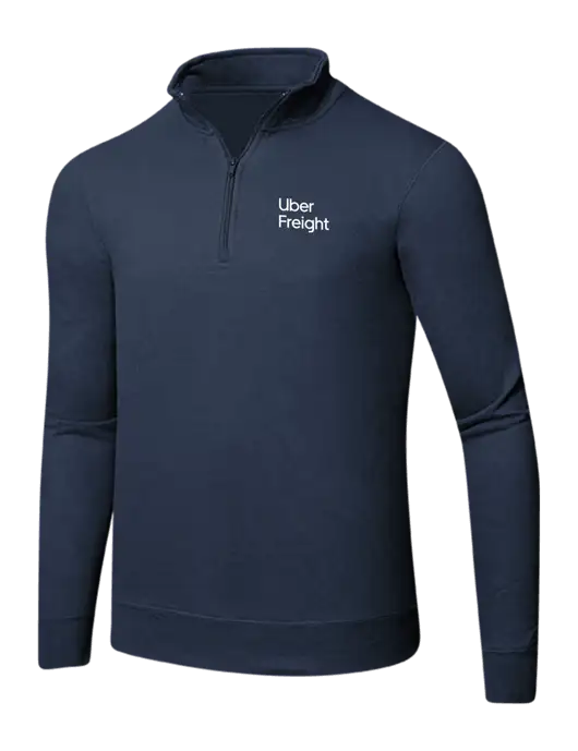 Team Navy 8.5 oz Ring Spun 1/4 Zip Pullover Sweatshirt w/Uber Freight Logo