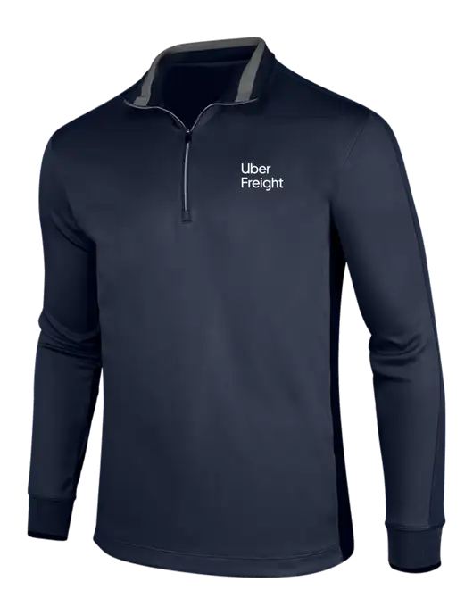 NIKE Midnight Navy Heather/Midnight Navy Dry-Fit 1/2 Zip Cover-Up w/Uber Freight Logo
