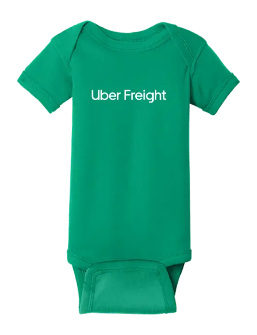 Rabbit Skins Kelly Infant Short Sleeve Baby Rib Bodysuit w/Uber Freight Logo