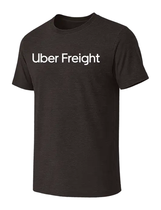 BELLA+CANVAS Dark Grey Heather CVC Short Sleeve Tee w/Uber Freight Logo