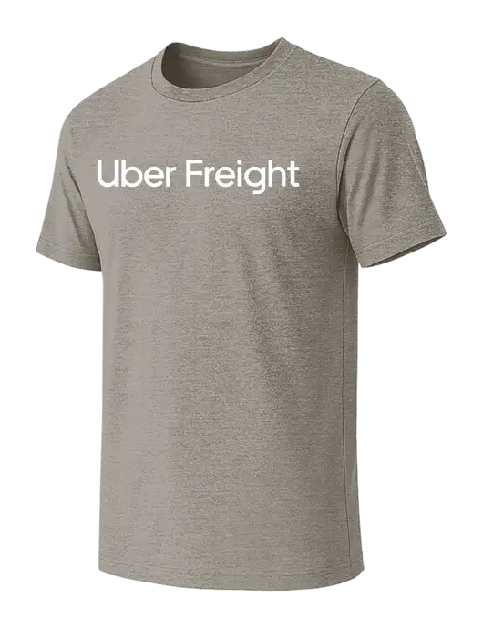 BELLA+CANVAS Heather Medium Brown CVC Short Sleeve Tee w/Uber Freight Logo