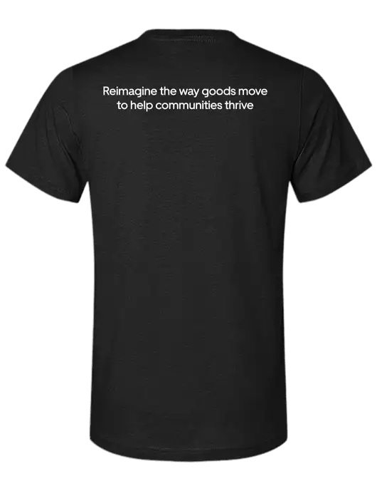 BELLA+CANVAS Black CVC Short Sleeve Tee w/Reimagine Logo, Uber Freight Logo