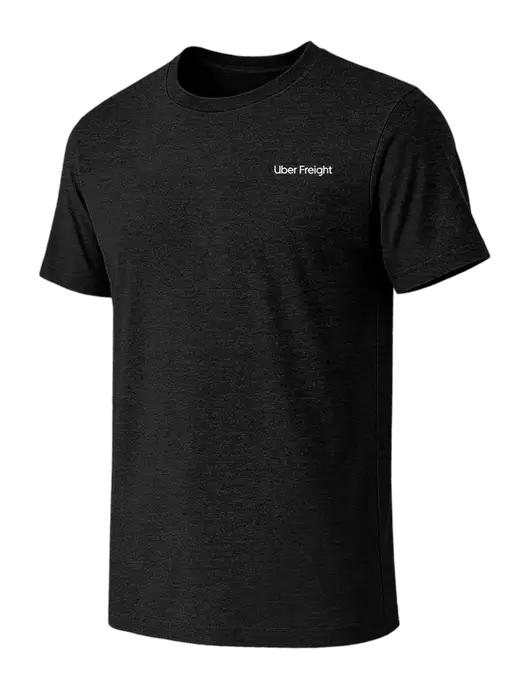 BELLA+CANVAS Black Heather CVC Short Sleeve Tee w/Uber Freight Logo