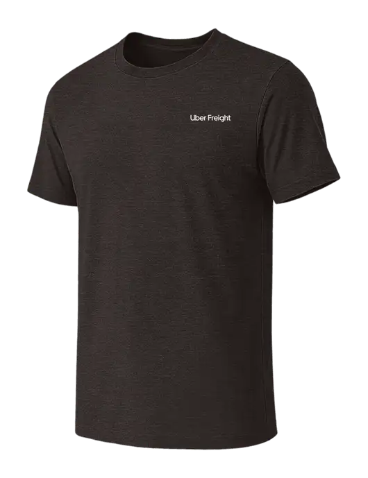 BELLA+CANVAS Dark Grey Heather CVC Short Sleeve Tee w/Uber Freight Logo