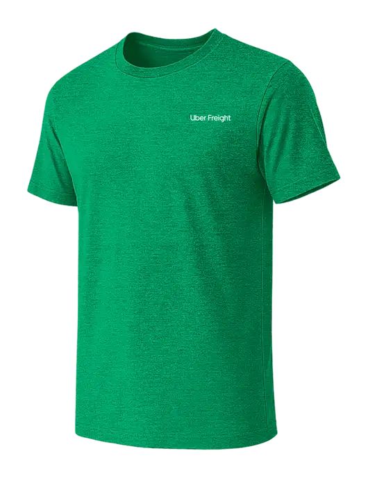 BELLA+CANVAS Heather Kelly Green CVC Short Sleeve Tee w/Uber Freight Logo