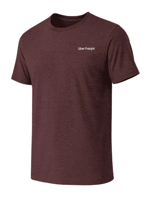 BELLA+CANVAS Heather Maroon CVC Short Sleeve Tee w/Uber Freight Logo
