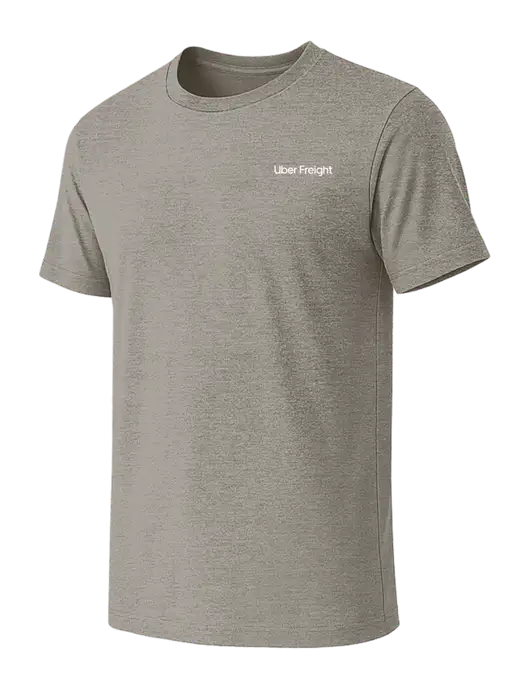 BELLA+CANVAS Heather Medium Brown CVC Short Sleeve Tee w/Uber Freight Logo