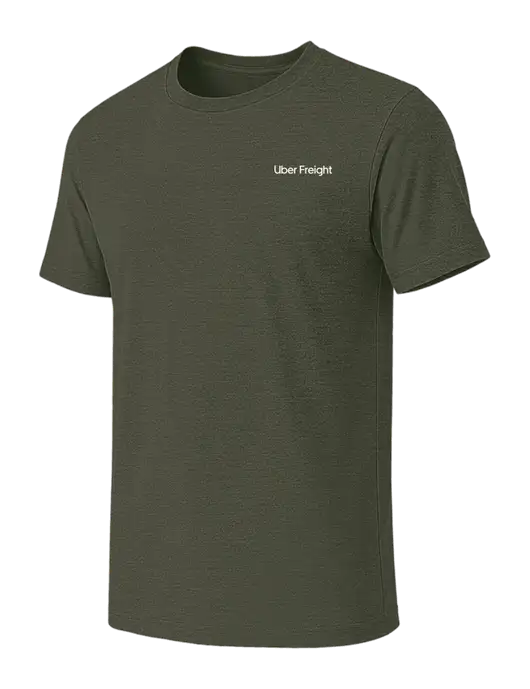 BELLA+CANVAS Heather Dark Military Green CVC Short Sleeve Tee w/Uber Freight Logo