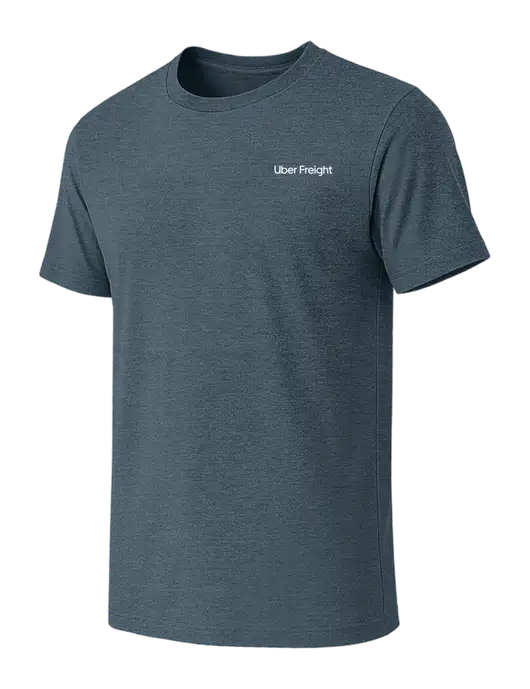 BELLA+CANVAS Heather Slate Blue CVC Short Sleeve Tee w/Uber Freight Logo