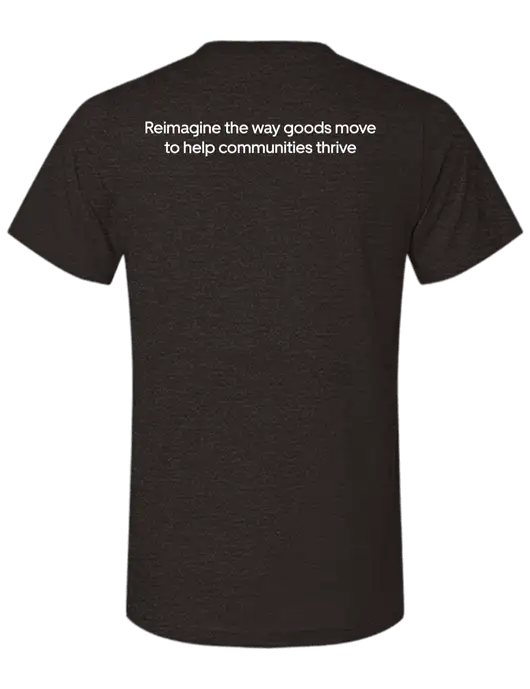 BELLA+CANVAS Dark Grey Heather CVC Short Sleeve Tee w/Reimagine Logo, Uber Freight Logo