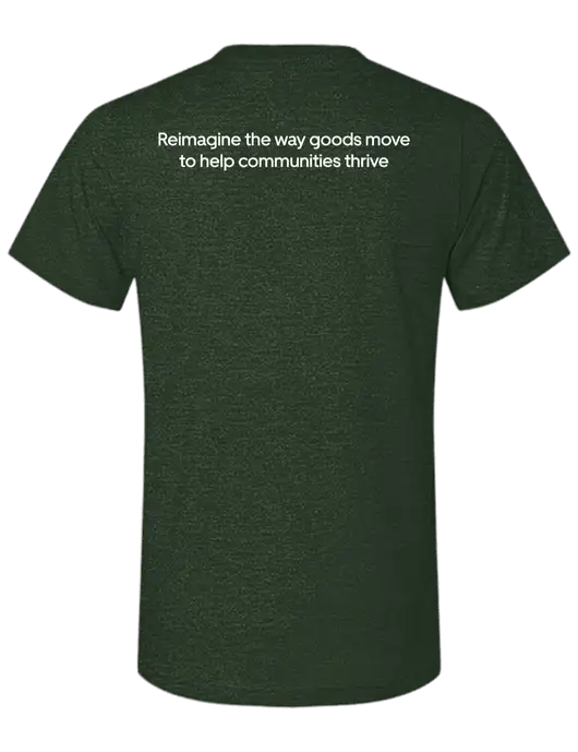 BELLA+CANVAS Heather Forest CVC Short Sleeve Tee w/Reimagine Logo, Uber Freight Logo
