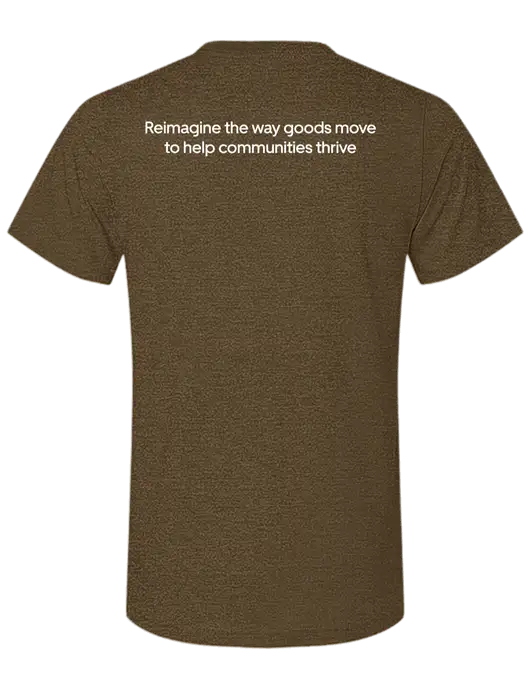 BELLA+CANVAS Heather Olive CVC Short Sleeve Tee w/Reimagine Logo, Uber Freight Logo