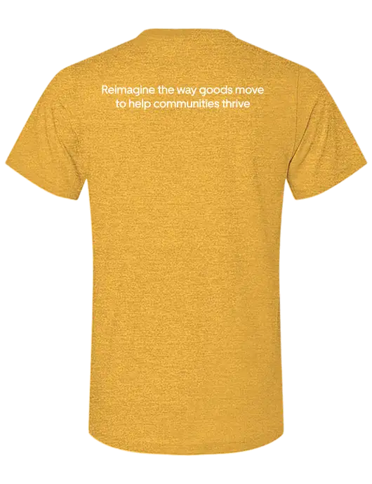 BELLA+CANVAS Heather Yellow Gold CVC Short Sleeve Tee w/Reimagine Logo, Uber Freight Logo