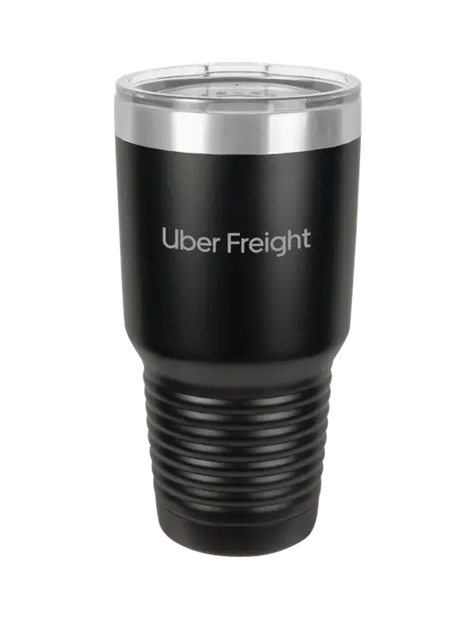Polar Camel 30 oz Powder Coated Black Vacuum Insulated Tumbler w/Uber Freight Logo
