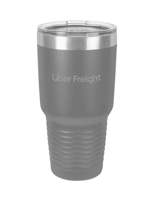 Polar Camel 30 oz Powder Coated Grey Vacuum Insulated Tumbler w/Uber Freight Logo